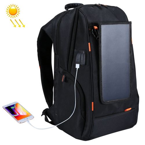 Sac A Dos Charge D Urgence Exterieur Avec Port Usb Panneau Solaire Noir Sacs A Dos Achat Prix Fnac