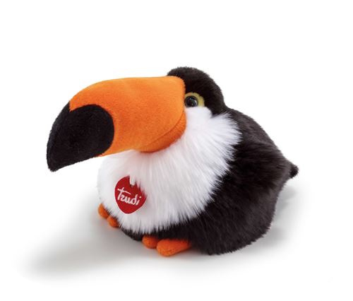 Trudi serviette de bain peluche 26 cm noir/orange