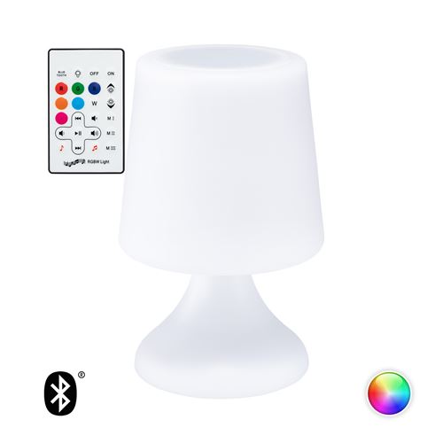 Lampe de Table LED Uyoga RGBW avec Haut-Parleur Bluetooth Blanc