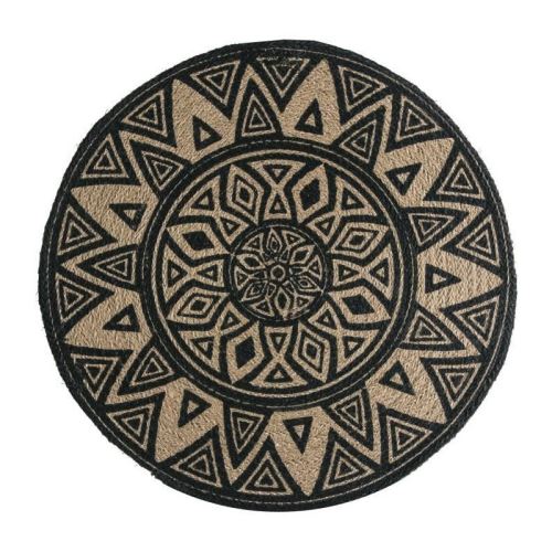 deko & co décor vannerie sauvage - ø42 cm - beige et noir