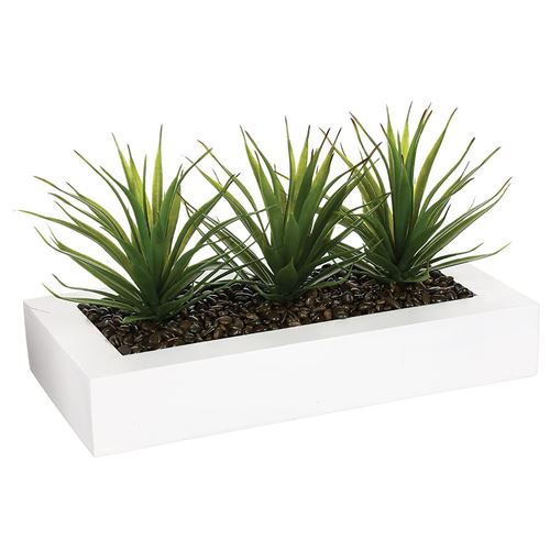 Centre de Table Aloe Vera Plant 31cm Blanc