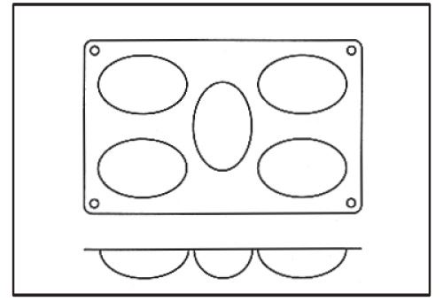 Moule silicone *silicon flex* 5 demi-oeufs