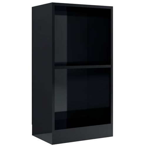 vidaXL Bibliothèque Noir brillant 40 x 24 x 75 cm Aggloméré