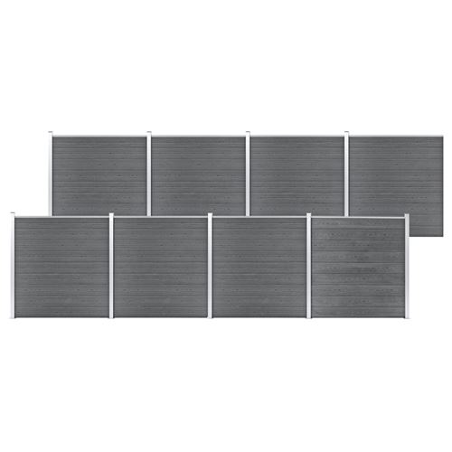 Vidaxl cl&ocirc;ture de jardin wpc 1391x186 cm gris 3053231