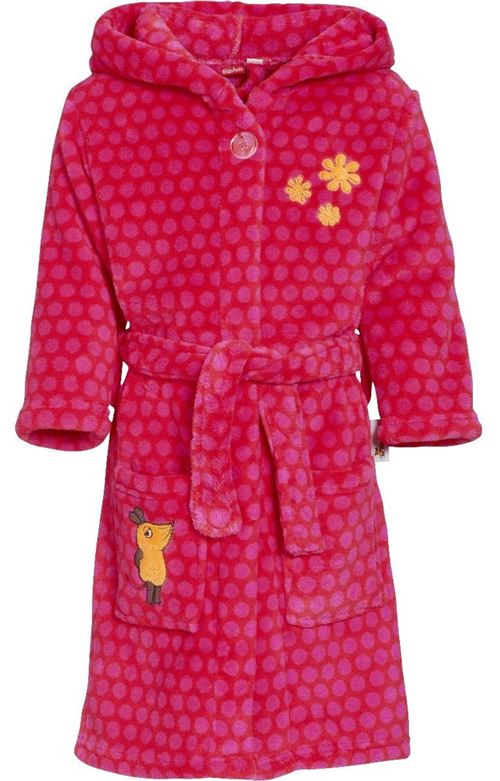 Playshoes peignoir Muisfille polaire rouge/rose