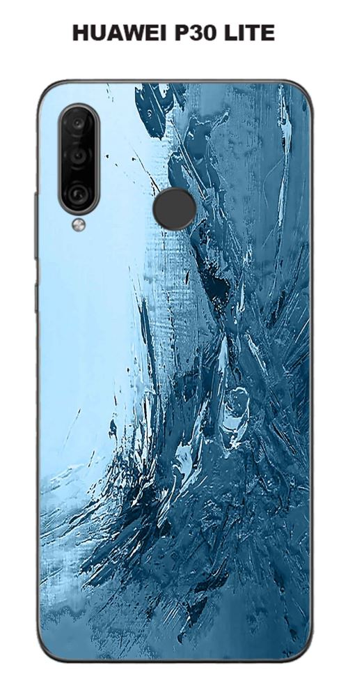 Coque Huawei P30 Lite design Tableau 2 bleu & noir