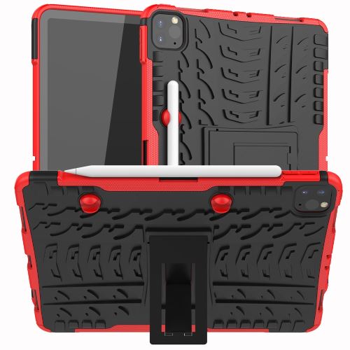 Coque en TPU hybride antidérapant avec béquille rouge pour votre Apple iPad Pro 11 pouces (2020)