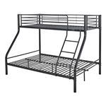 Lit superposé en métal Leo Sommiers inclus - 90/140 x 190 cm - Noir