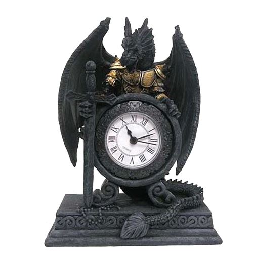 Horloge Dragon en armure 20 cm