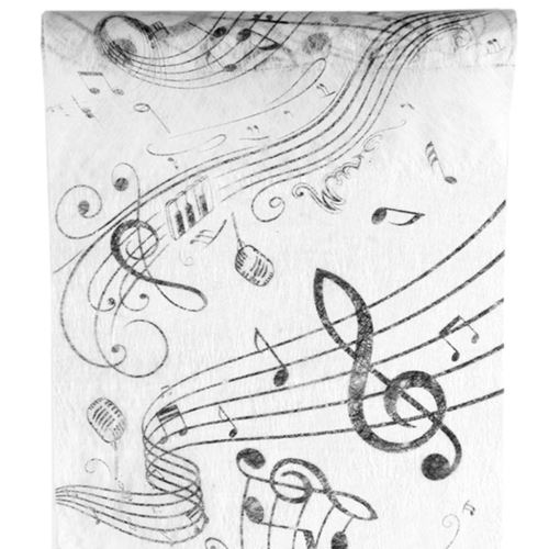 Santex 70090 Musique Chemin de Table Blanc
