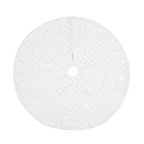 Jupe D'Arbre De Noël Tapis En Peluche 90Cm Blanc K21