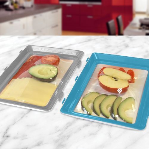 Lot de 2 plateaux de conservation CLIK&FRESH - Blanc