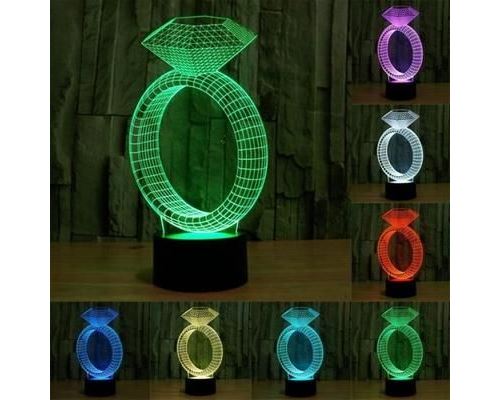 Lampe de Décoration 3D Bague Ampoules LED 7 Couleurs Tactile USB 5V - YONIS