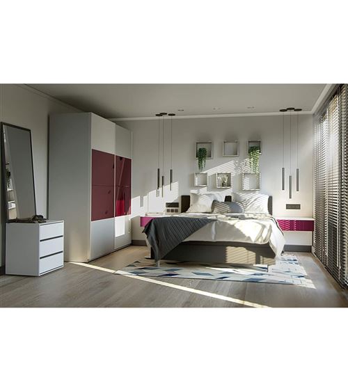 ANCHORAGE Commode de chambre - Contemporain - Blanc mat - L 57 cm