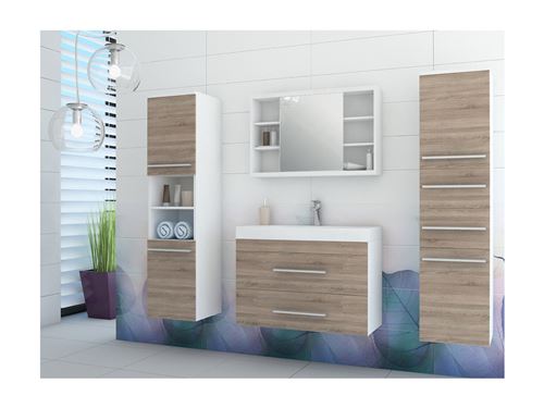 Ensemble MARYLIN - meubles de salle de bain - beige et blanc