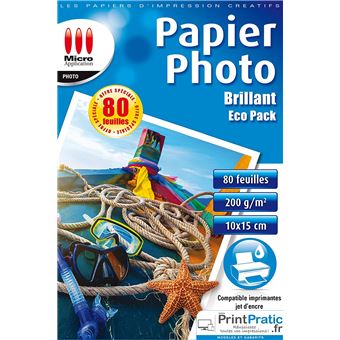 Micro application Papier photo brillant 200g/m² - 20 feuilles A4