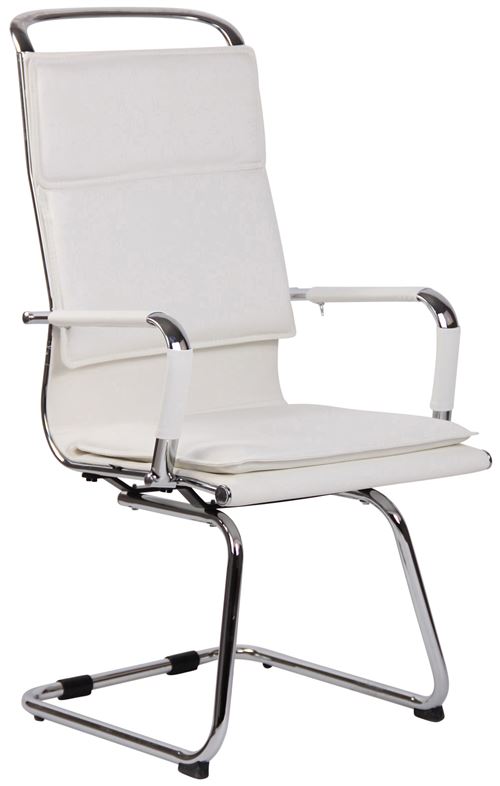 Chaise de visiteur Bedford , Blanc /Similicuir