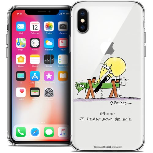 Coque Gel Apple iPhone X (10) Extra Fine Les Shadoks® - Je pense Donc