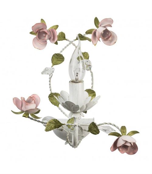 Applique murale blanche Flora 1 ampoule 25 Cm