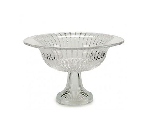 Saladier sur Pied en Verre Transparent - Diamètre 24cm