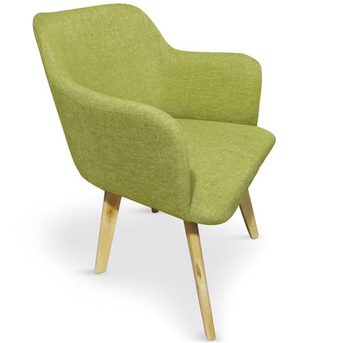 Paris Prix - Fauteuil Scandinave En Tissu sweet Color 76cm Pistache