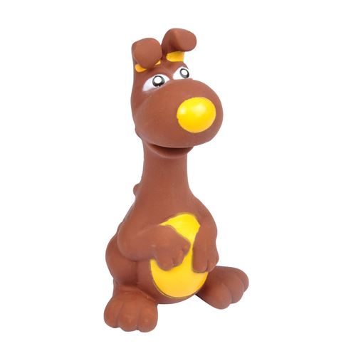 jouet pour chien kangourou en latex h15cm coloris brun