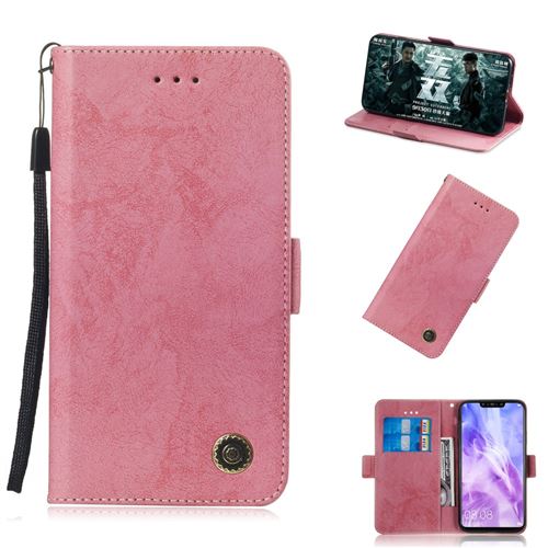 Etui en PU style rétro rose pour votre Huawei Nova 3