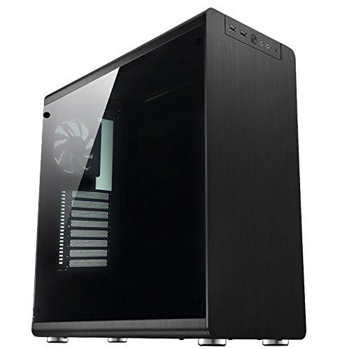 Cooltek RM4 Desktop Black Computer Case – Computer Cases (ordinateur de bureau, PC, aluminium, Steel, tempered glass, ATX, Micro ATX, Mini-ITX, Black, 17 cm)
