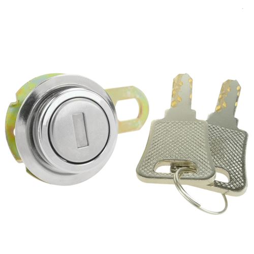 Serrure à came batteuse barillet 17mm x M18 avec clé plat