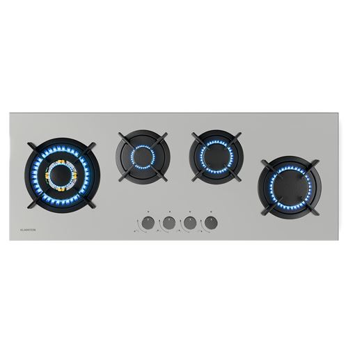 Klarstein Plaque de cuisson gaz 4 brûleurs pour gaz liquide ou naturel Table de cuisson à gaz  Allumage électrique