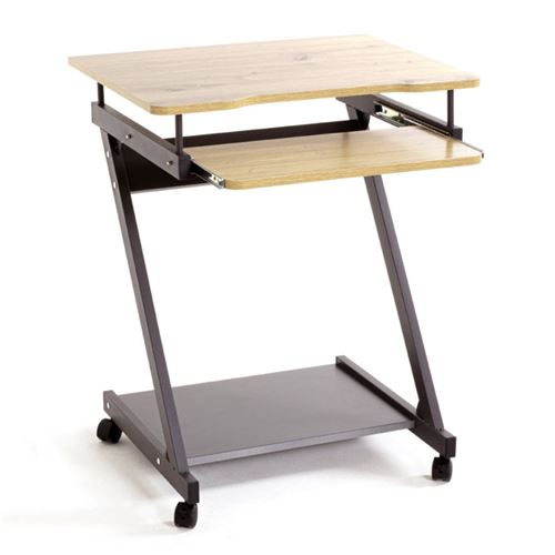 Paris Prix - Bureau Design alvaro 76cm Anthracite & Chêne
