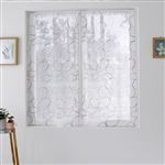 Paire de Voilages Bordés "Galet" 60x90cm Bordeaux & Blanc