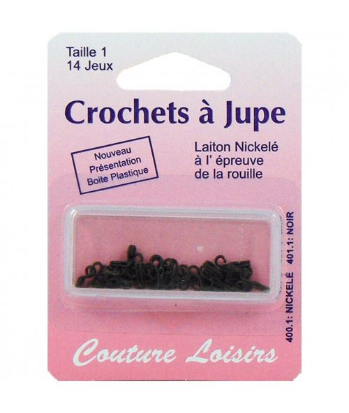 Agrafes Noires N°1 Avec Brides X 14 - Distrifil(...) - 1 Noir