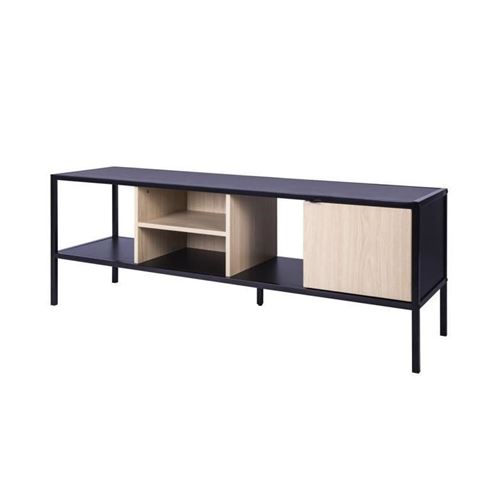 MINSK Meuble TV 1 porte - Imitation bois - L 140 x P 40 x H 50 cm