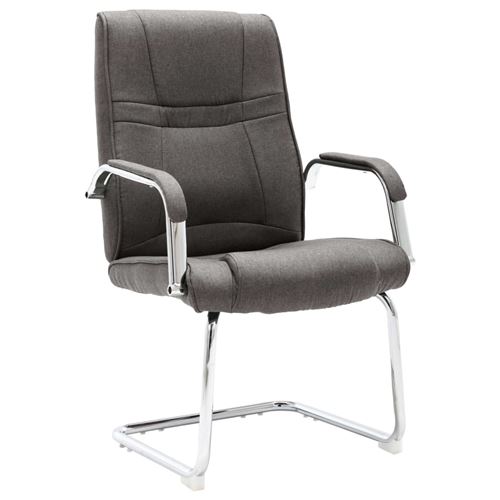 vidaXL Chaise de bureau cantilever Gris Tissu
