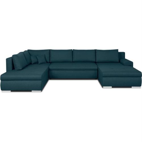 Non Communiqué Bleu Canapé D Angle Panoramique Con Ible 7 Places Indian Tissu 100% Polyester Canard 360