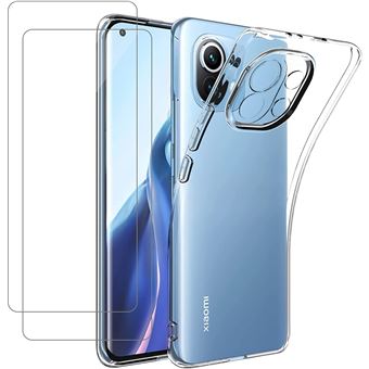 Pack Accessoires Xiaomi Mi 11 Lite 5G NE - Coque Silicone Transparente + 2 Verres Trempés - Neuf, Marque Little Boutik