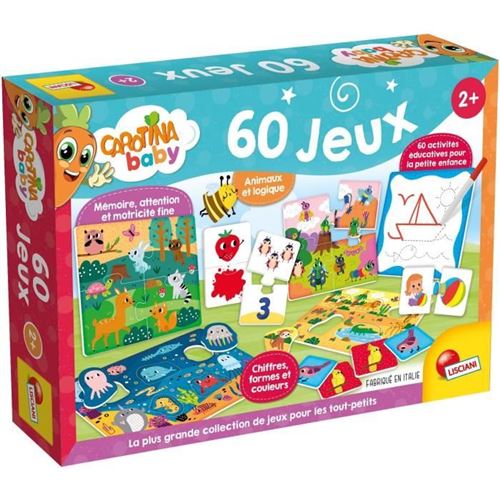Jeu Éducatif - Lisciani - Carotina Baby - 60 Activités - Mémoire Et Logique - Découverte Des Bases - Des 2 Ans