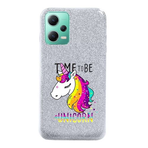 Custodia Per Redmi Note 12 Pro 5G Con Paillettes E Anello Metallico – Trasparente Antiurto, Rosa