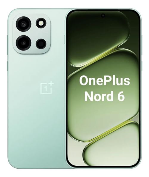 Smartphones OnePlus Nord 6 5G 12Go 512Go Vert AMOLED 165Hz 7500mAh Snapdragon 8s Gen4 Version Globale