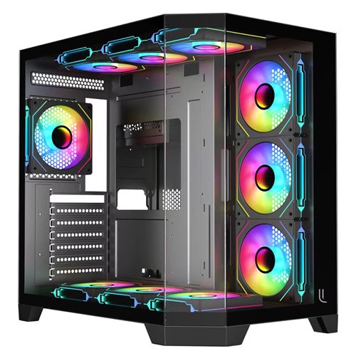 GENERIQUE Bo&icirc;tier PC - LUSORIS - LUXERIA ST-800 - Noir - 7 Ventilateurs ARGB - USB 3.0/2.0
