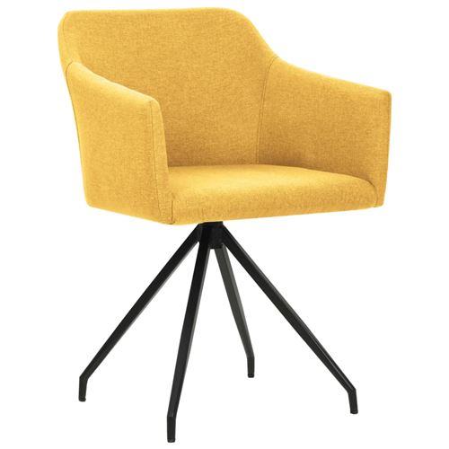 vidaXL Chaises pivotantes de salle à manger 2 pcs Jaune moutarde Tissu