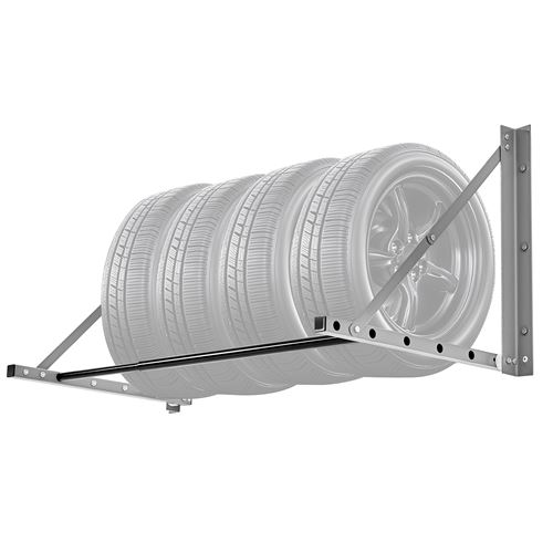 Vevor Support De Rangement Pour Pneus Mural Pliable, Rack À Pneus Réglable 81-122 Cm, Étagère De Stockage De Pneus En Acier Q235, Pour Pneus Standard - Image 2