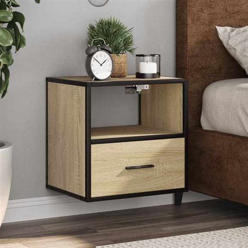 vidaXL - Table de chevet murale - Chêne - 40x31x39,5 cm - Set de 2 - Image 2