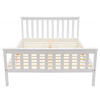 Lit Double 140x200 Avec Rangements Et Port USB - Tiroirs Et Armoire Intégrés - Sommier à Lattes Inclus - Blanc - Capacité 300 Kg