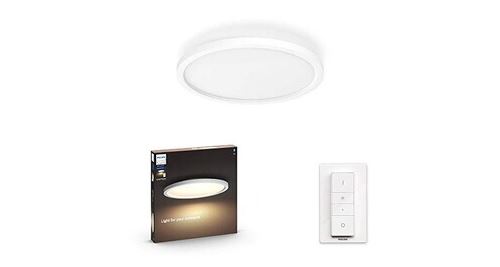 Philips lighting plafonnier hue white ambiance aurelle panneau led ø 39. 5 cm 28w blanc (télécommande incluse) 915005921001