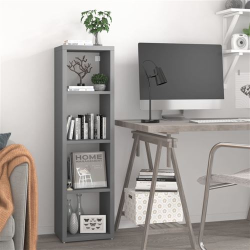 vidaXL Étagère murale sous forme de cube Gris 37x29,5x134,5 cm MDF