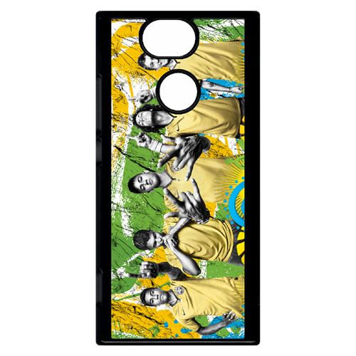 Coque My-Kase pour Xperia XA2 - brazil thiago silva neymar jr david luiz - Plastique Noir