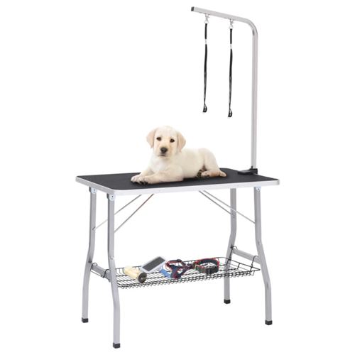 VIDAXL - Table de toilettage pour chien - Réglable - Avec 2 boucles et panier - Image 3