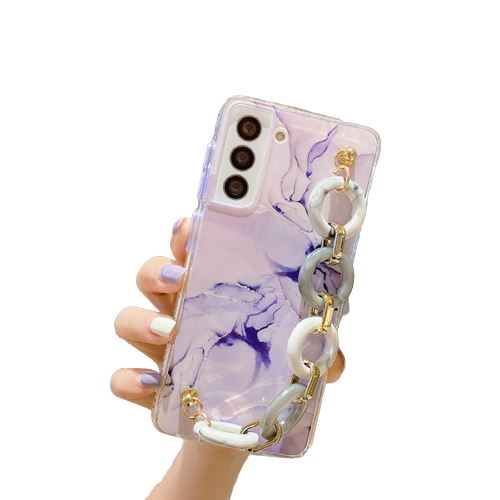 Coque à motif marbré avec bracelet FONGWAN pour Samsung Galaxy S22 Ultra-Violet